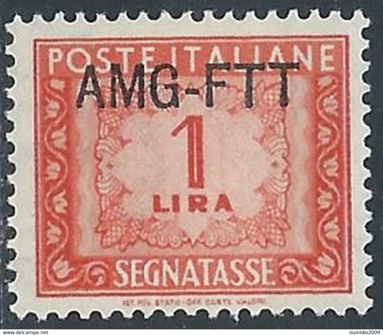 1949-54 TRIESTE A SEGNATASSE 1 LIRA MNH ** - RE10-9 - Segnatasse