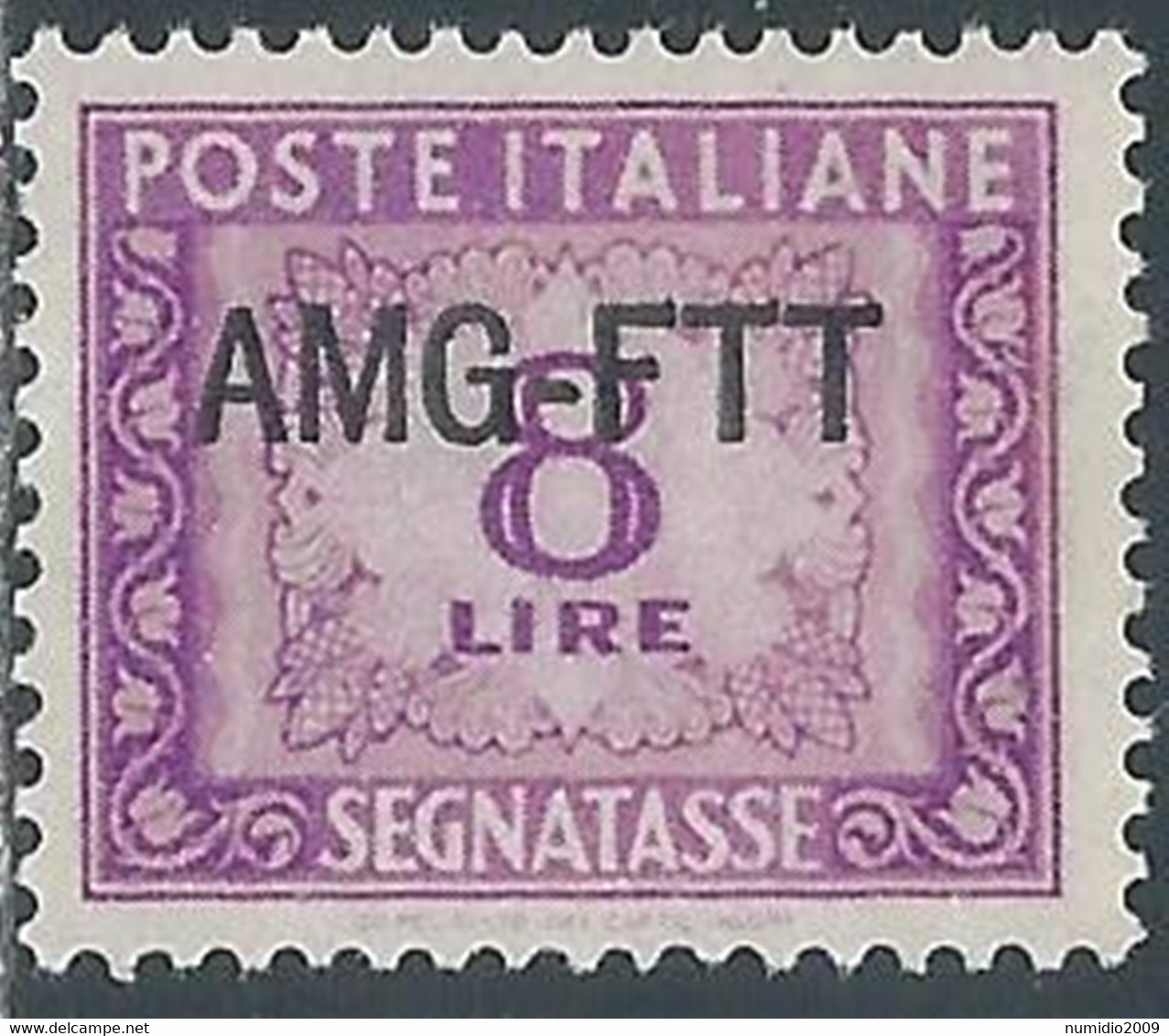 1949-54 TRIESTE A SEGNATASSE 8 LIRE MNH ** - RE8-7 - Portomarken
