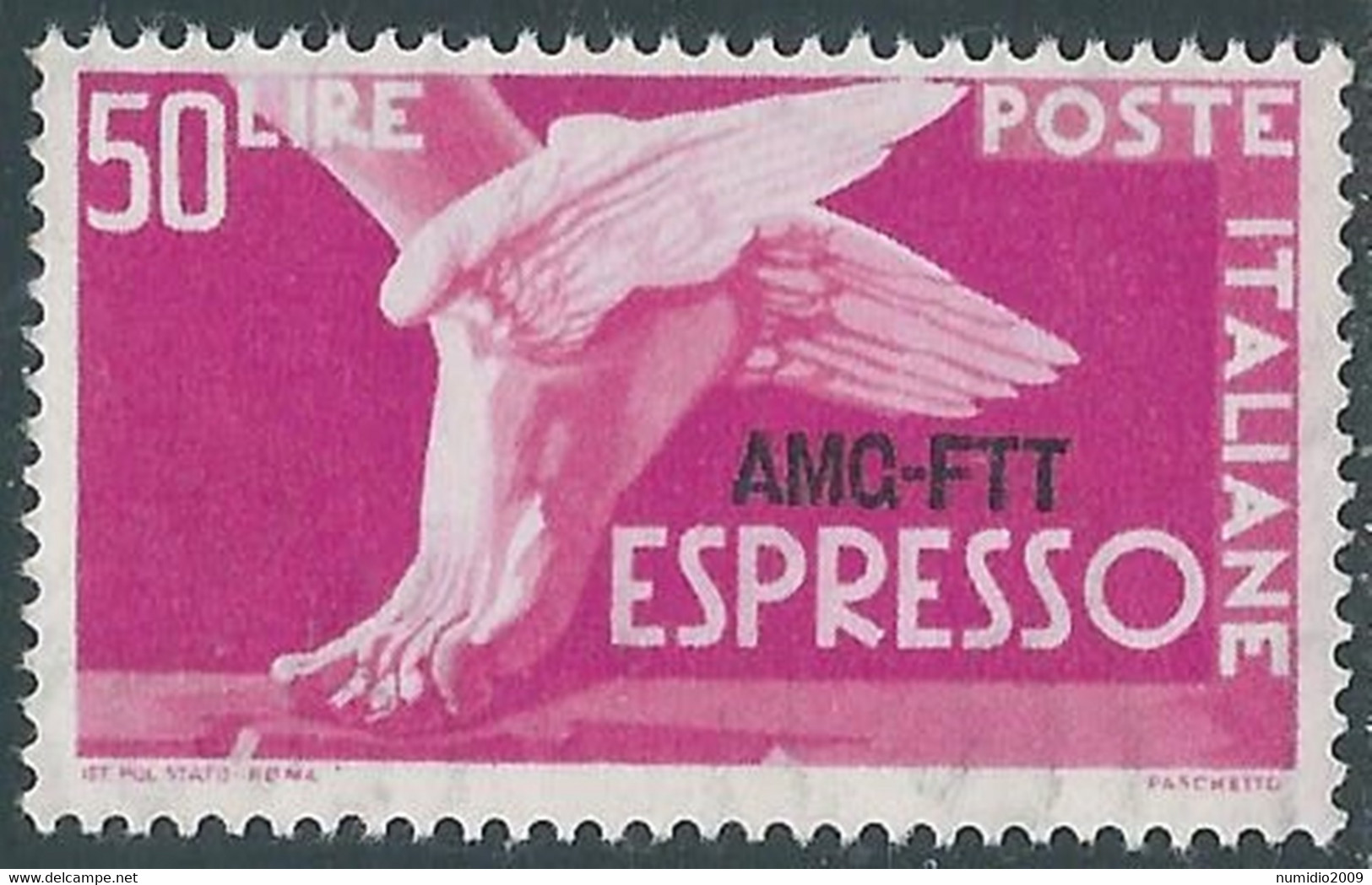 1952 TRIESTE A ESPRESSO 50 LIRE MH * - RE23-8 - Express Mail