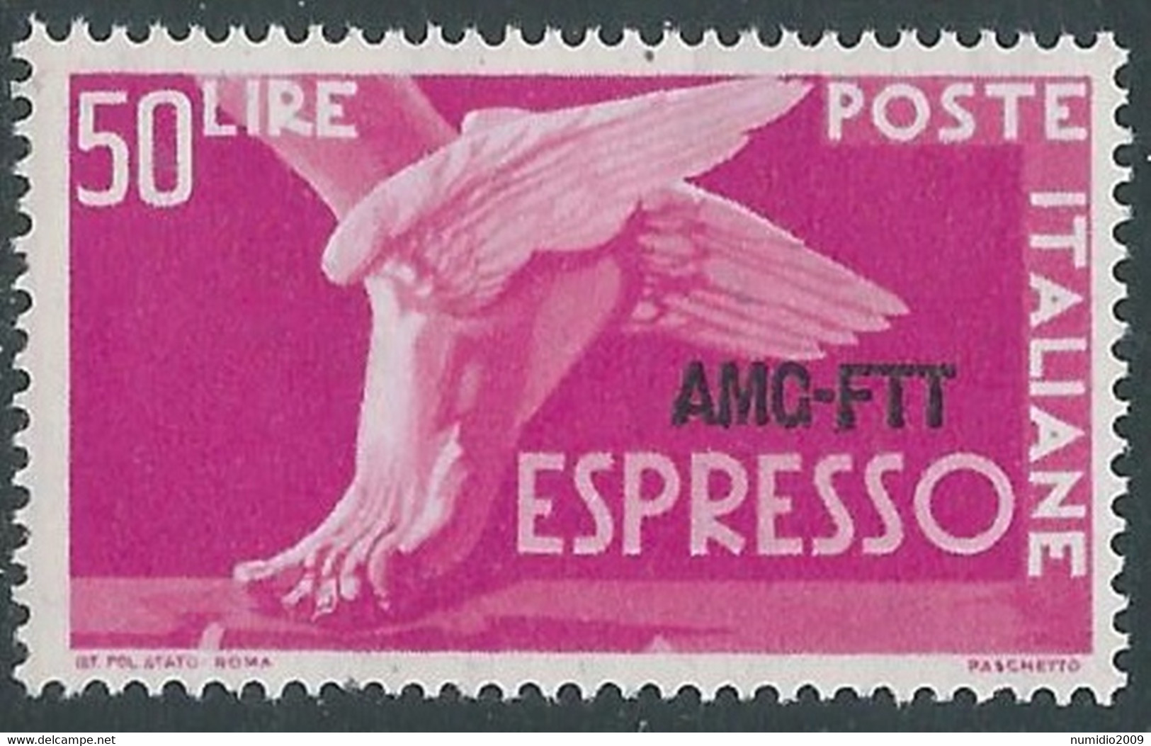 1952 TRIESTE A ESPRESSO 50 LIRE MNH ** - RE16-10 - Posta Espresso