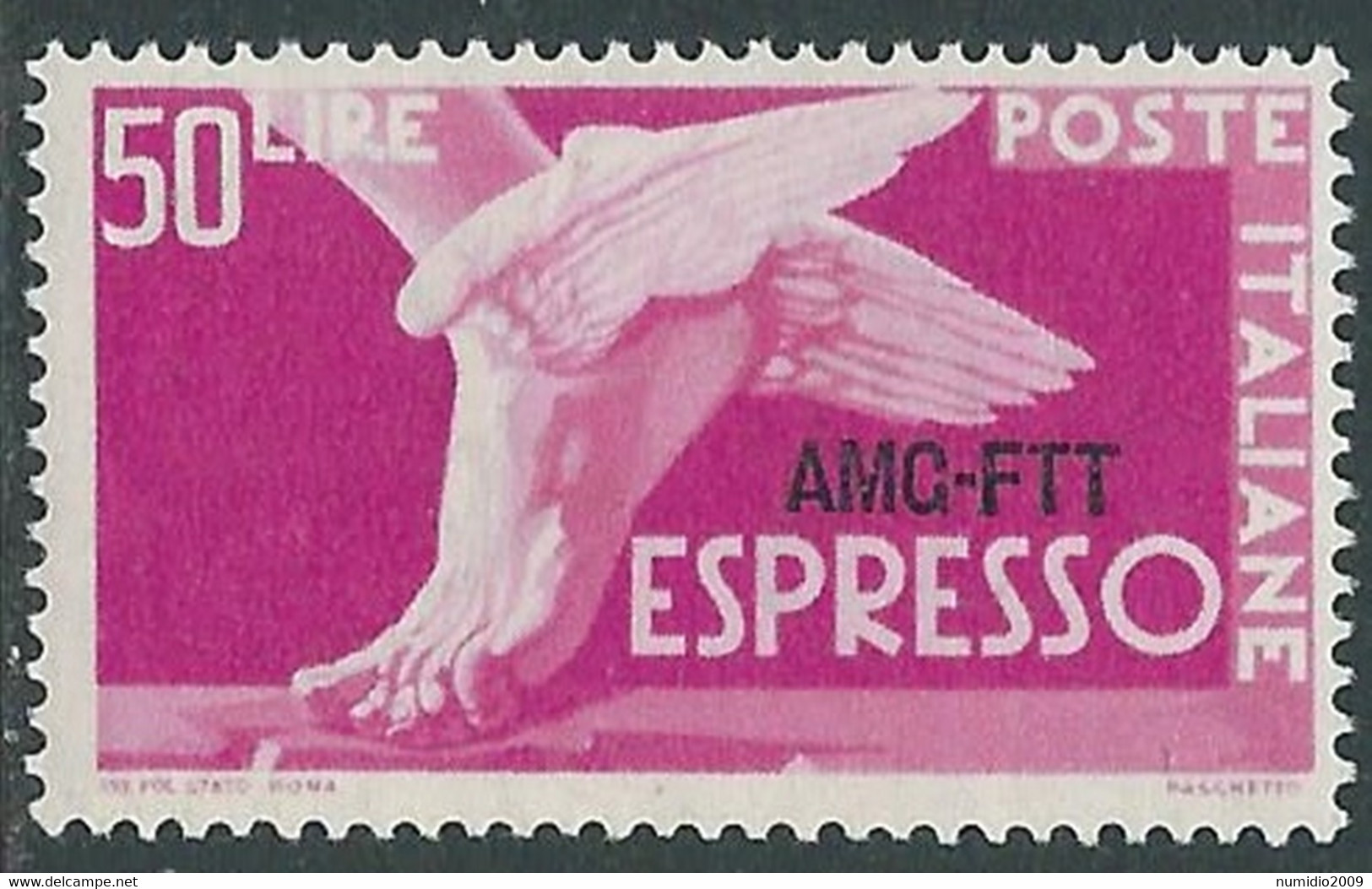 1952 TRIESTE A ESPRESSO 50 LIRE MNH ** - RE17-2 - Posta Espresso