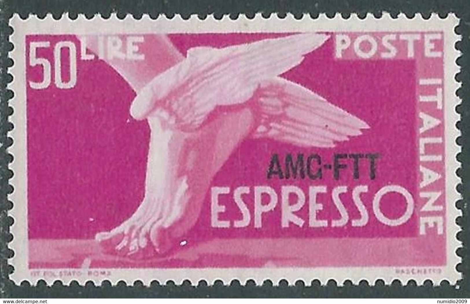 1952 TRIESTE A ESPRESSO 50 LIRE MNH ** - RE21-3 - Posta Espresso