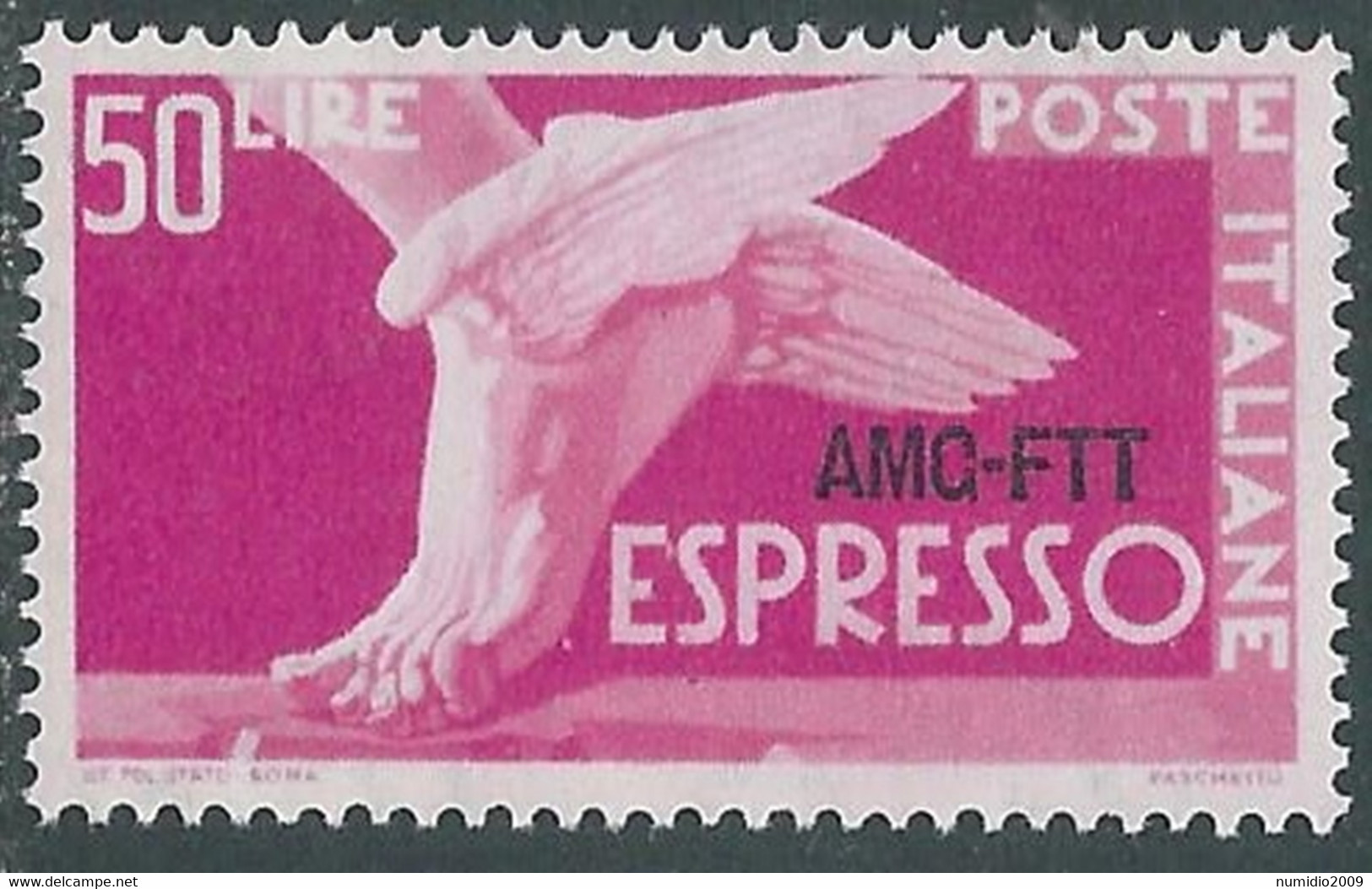 1952 TRIESTE A ESPRESSO 50 LIRE MNH ** - RE21-4 - Posta Espresso