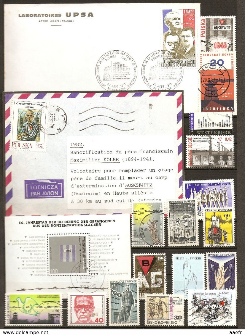 Libération Des Camps De Concentration - Petit Lot De 16° - 2 FDC - 1 Lettre PA - 1 Bloc - Publicité Médicale Anaprel/Ups - Lots & Kiloware (max. 999 Stück)