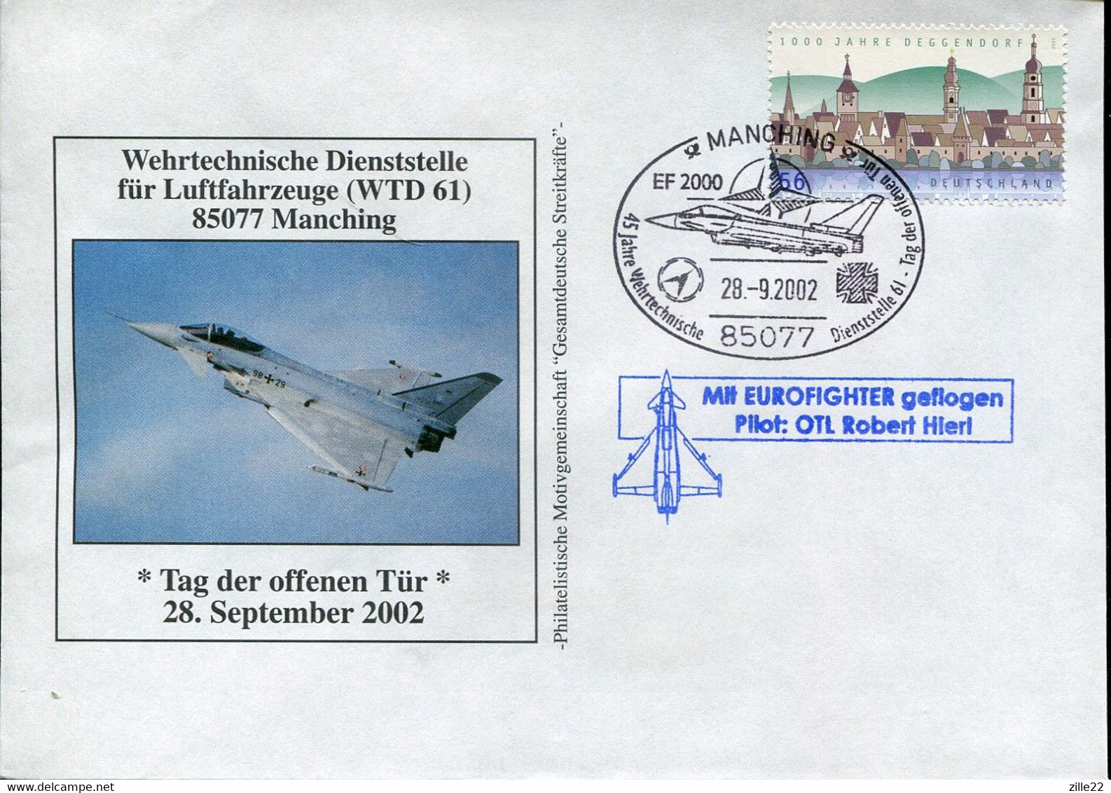 Germany Special Cover - Aviation Transport Military Eurofighter - Hélicoptères