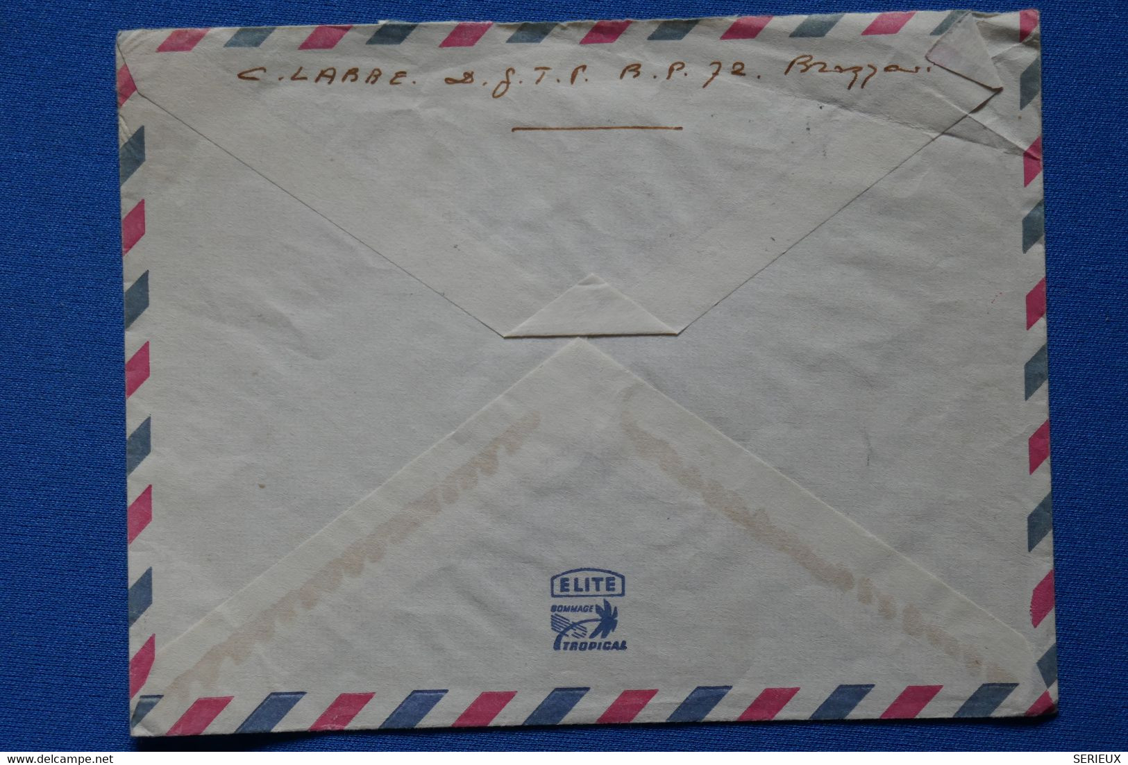 O19 AEF MOYEN CONGO BELLE LETTRE 1956 PAR AVION BRAZZAVILLE POUR TREIGNAC FRANCE+ AFFRANCH. PLAISANT - Covers & Documents