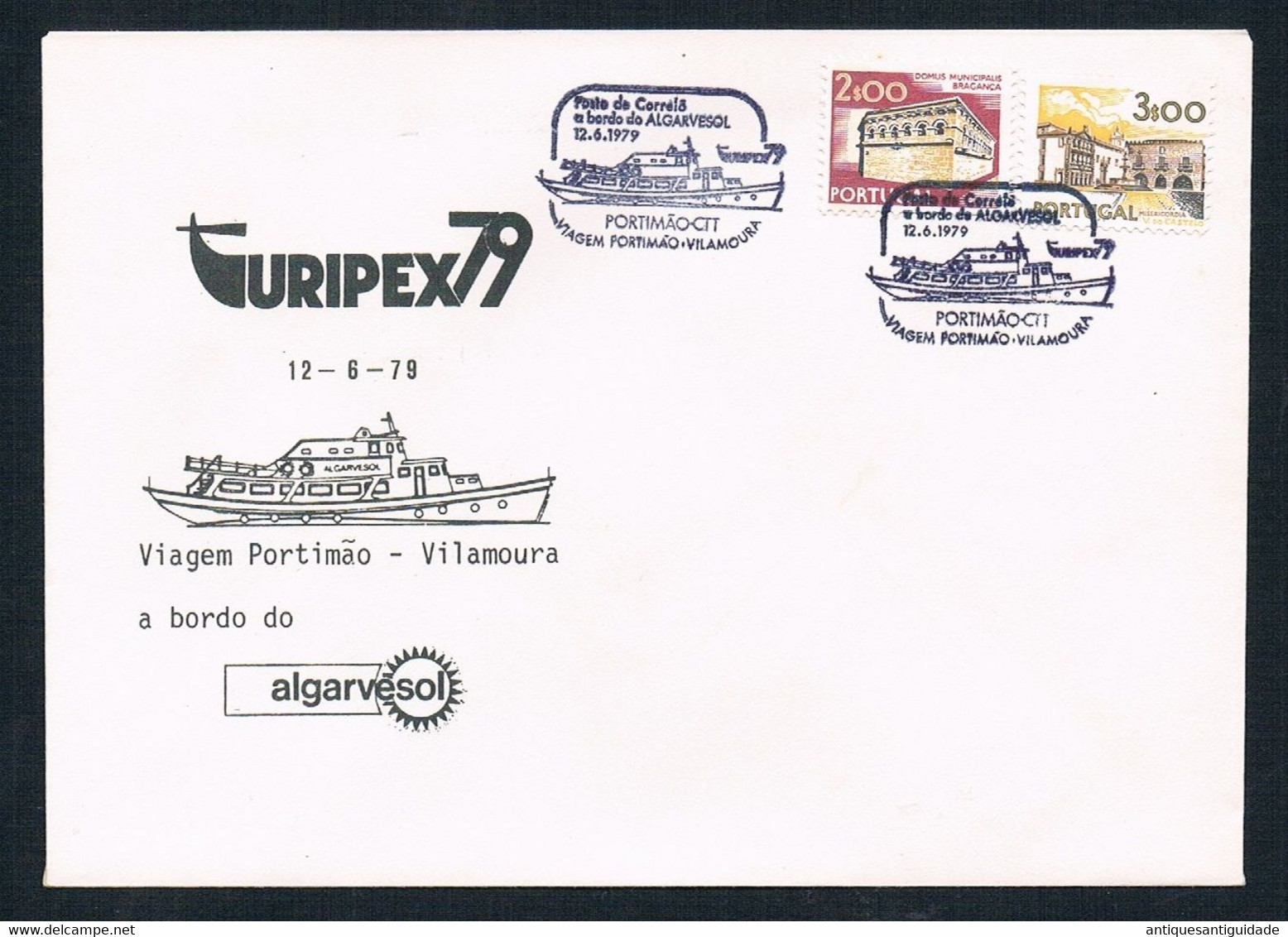 1979 FDC Portugal Turipex 79 - Alvor Portimão - Viagem Portimão - Vilamoura A Bordo Do Algarvesol - FDC