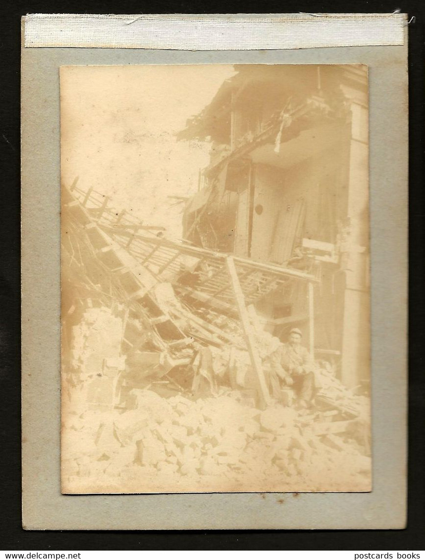 Lot 2 Vrai Photos SEPIA Guerre Decombres CALAIS. Set Of 2 REAL PHOTOS War Rubbles WWI  FRANCE - Old (before 1900)