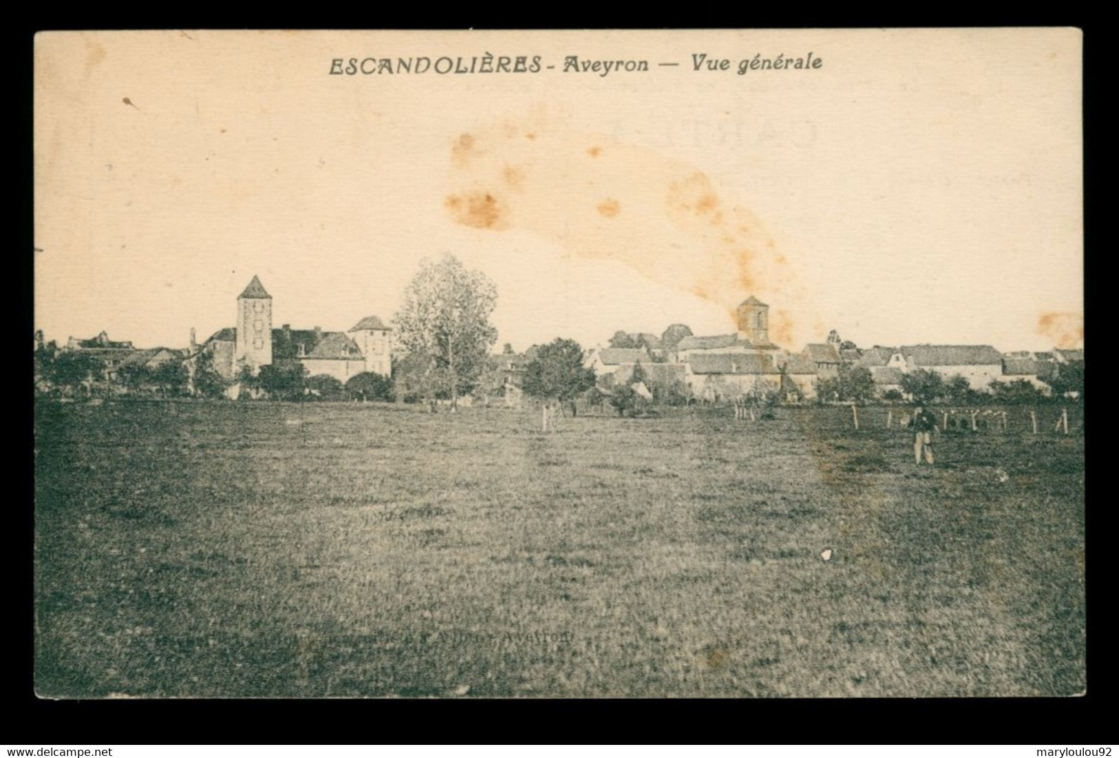 CPA ESCANDOLIERES - Aveyron - Vue Générale - Ecrite - RARE - Sonstige & Ohne Zuordnung