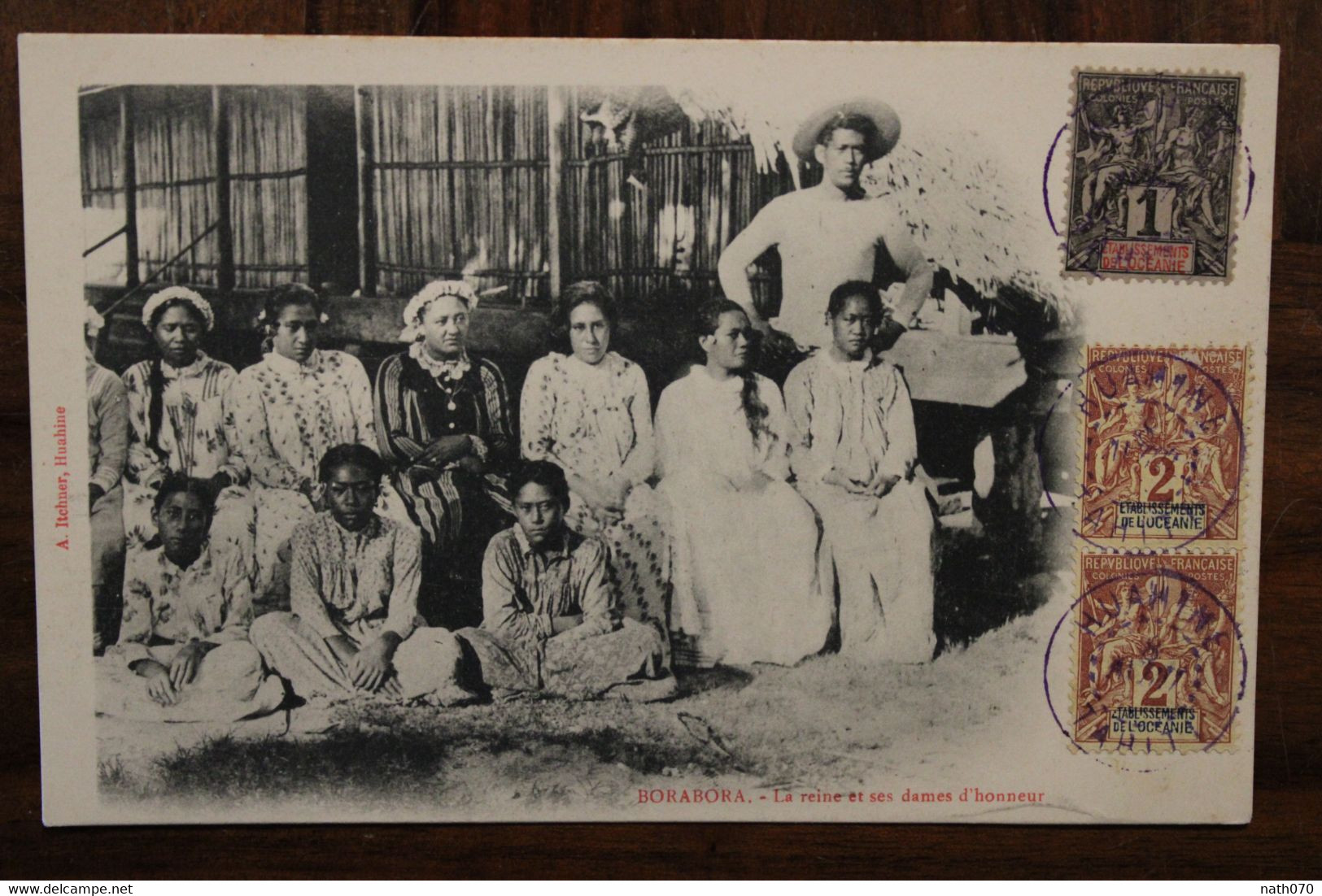 Océanie CPA AK Huahine Reine Et Ses Dames D'honneur Borabora Ile Tahiti France Etablissement Français Cover Rare !!! - Storia Postale