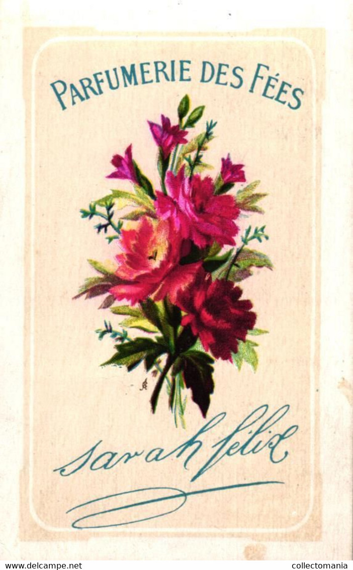 3 Cartes Chromo Parfumerie Des Fées Sarah Félix Lith. Alfred Clarey - Exposition Vienne 1873 - Oud (tot 1960)