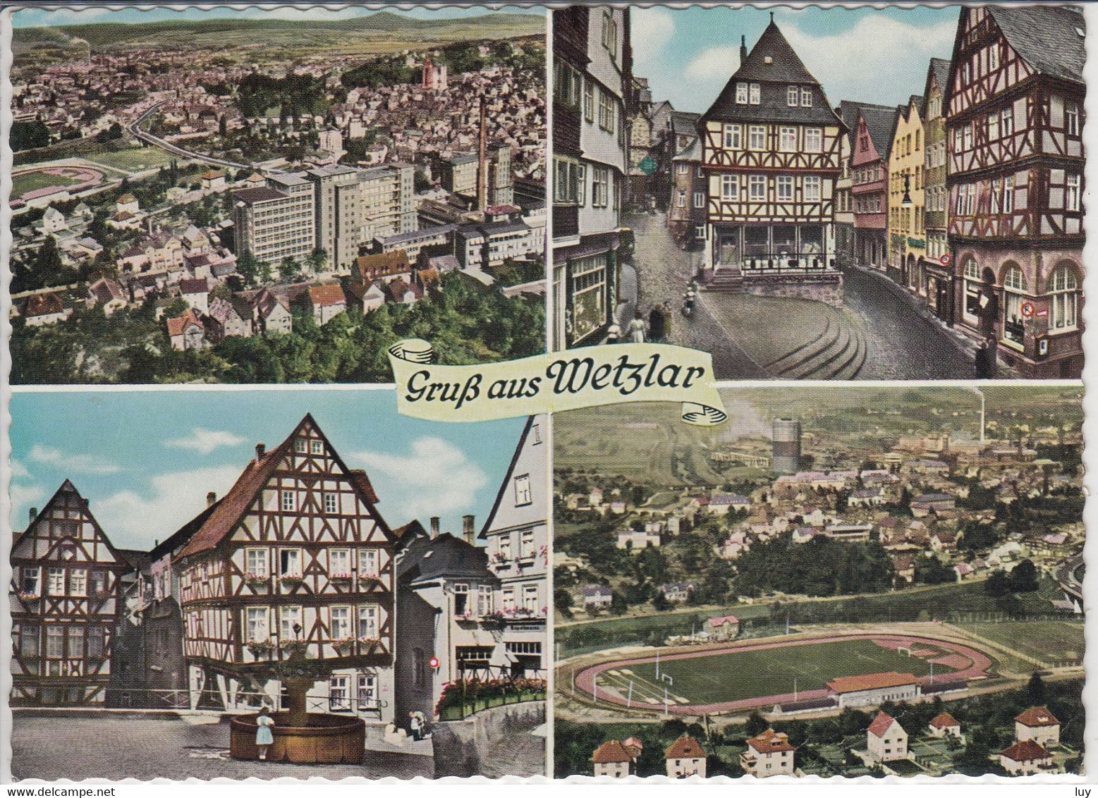 Gruß Aus WETZLAR / Lahn,  Eisenmarkt Mit Werther Haus, Alte Münz, Kornmakt Stadion, Stadium, Stade, Estadio, - Wetzlar