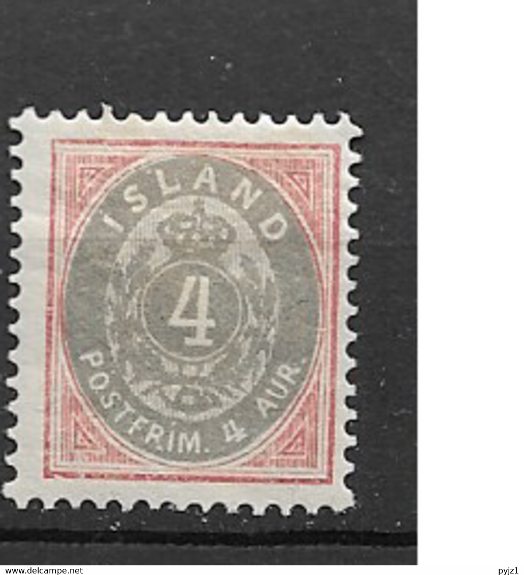 1900 MH Iceland Mi 20 - Unused Stamps