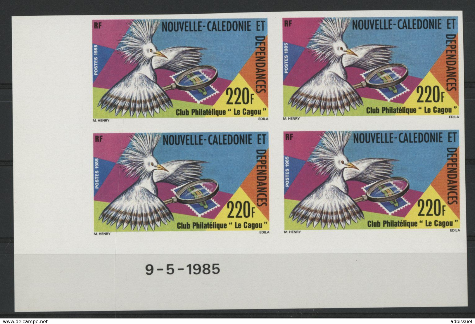 NOUVELLE CALEDONIE N° 504 Bloc De Quatre NON DENTELES Neufs ** + COIN DATE . TB (voir Description) - Nuevos