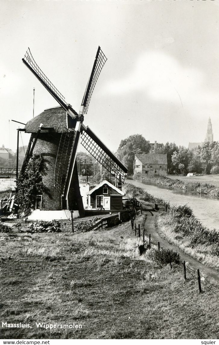 Sluispolder, Wippersmolen, Maassluis, Poldermolen, Real Photo KOPA - Maassluis