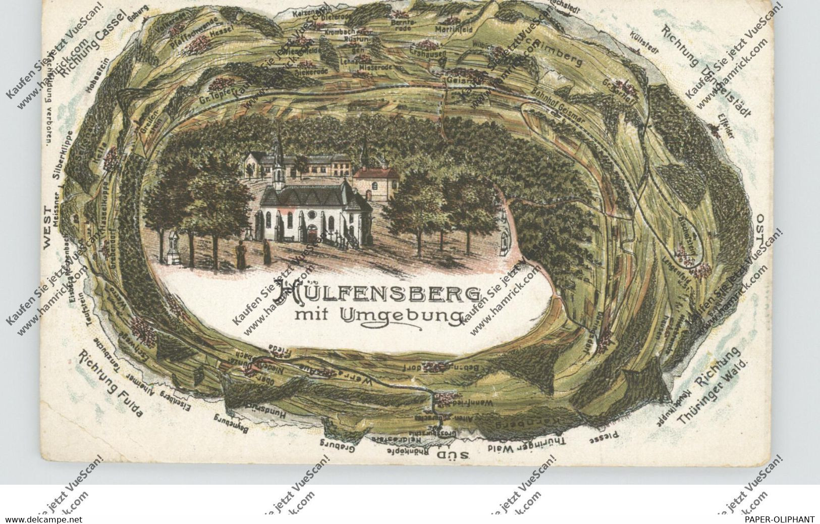 0-5631 GEISMAR, (Eichsfeld), Lithographie, Hülfensberg - Heiligenstadt