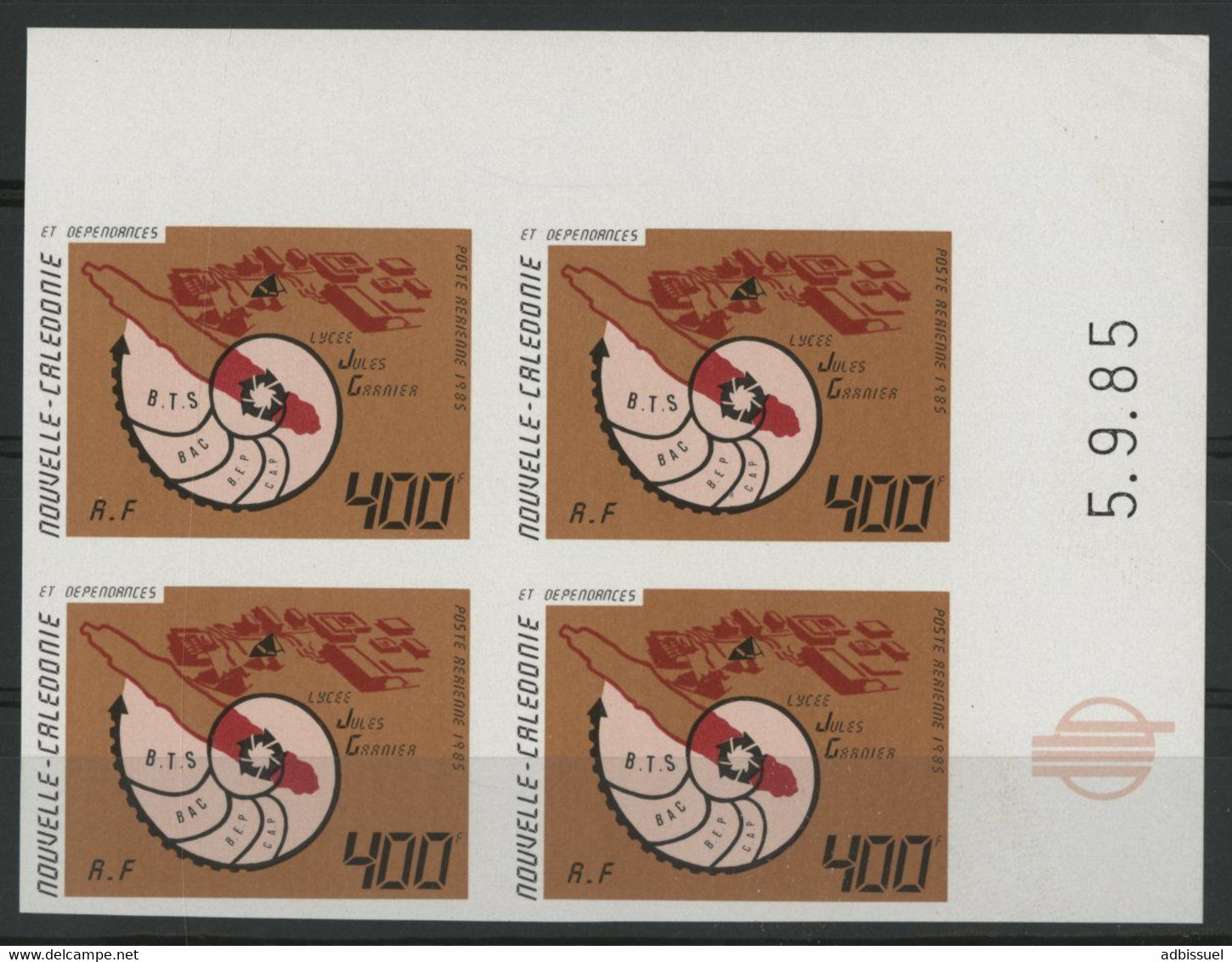 NOUVELLE CALEDONIE PA N° 249 Bloc De Quatre NON DENTELE Neufs ** + COIN DATE.TB (description) - Unused Stamps