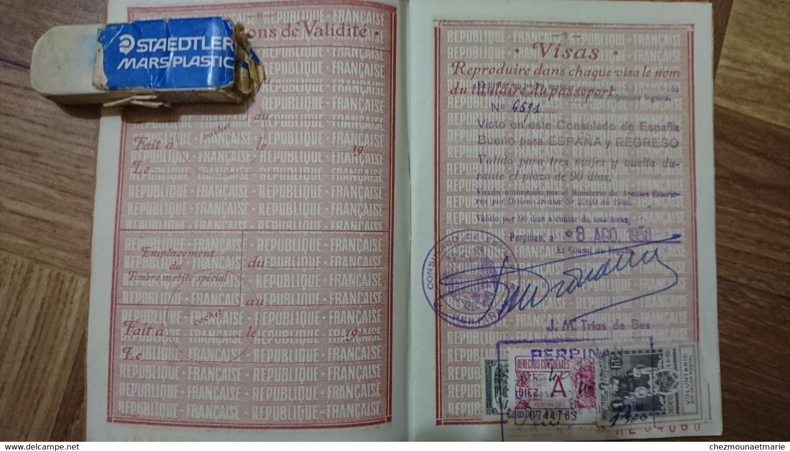 PASSEPORTS TIXADOR MARCO NÉS À TROUILLAS ET ELCHE ESPAGNE MÉTIER CHAUFFEUR - Historische Dokumente