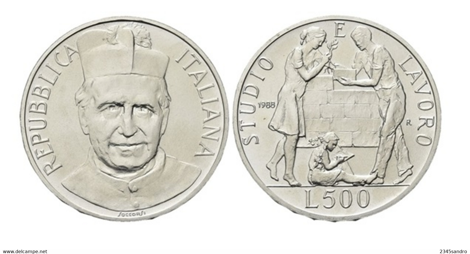 500 LIRE 1988 "DON BOSCO" COMMEMORATIVA ARGENTO FDC, Uncirculated, Stempelglanz, Fleur De Coin REPUBBLICA ITALIANA - 1 000 Liras