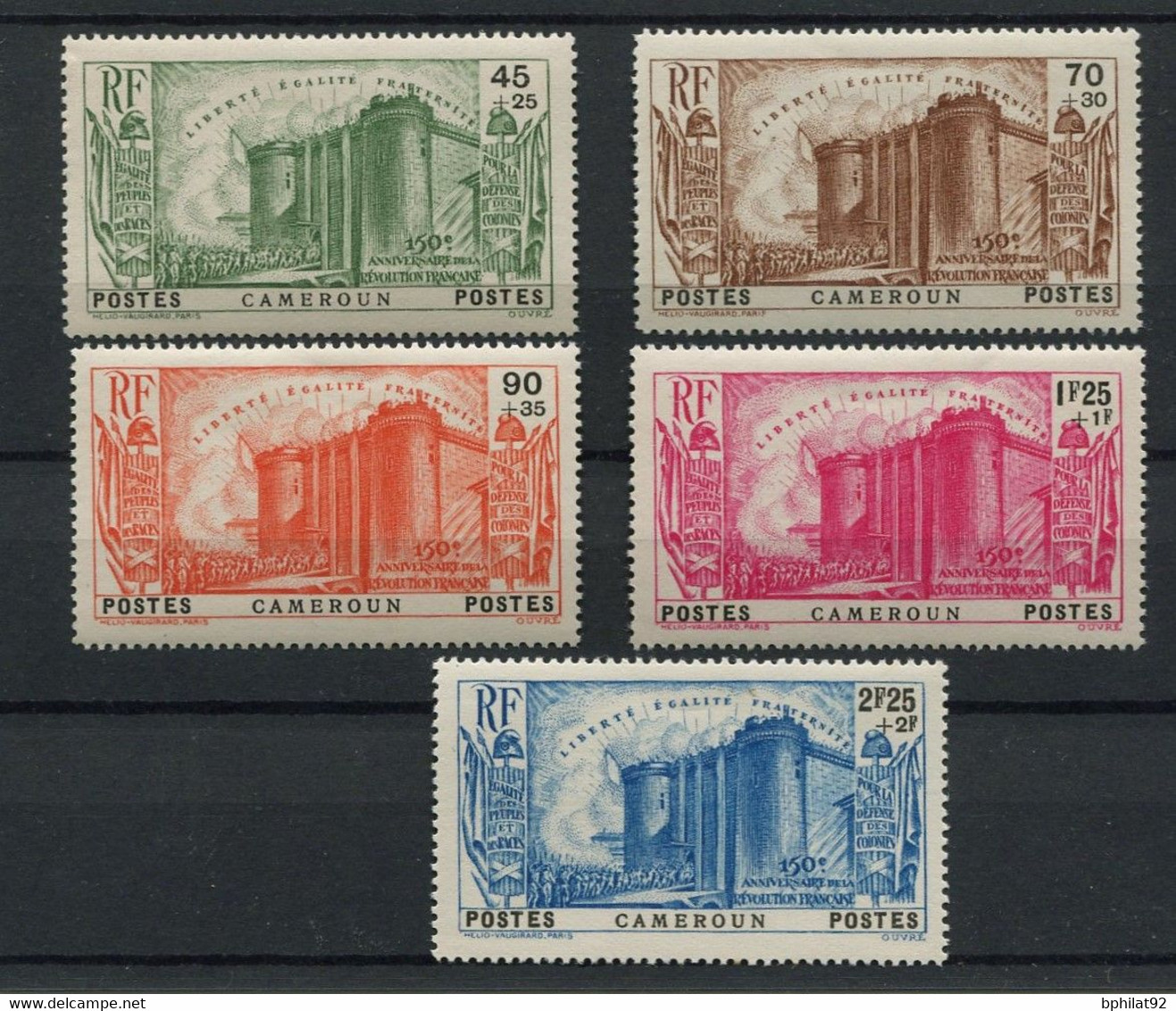 !!! CAMEROUN, SERIE BASTILLE N°192/196 NEUVE ** - Unused Stamps
