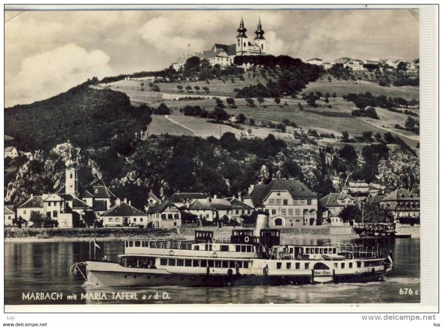 MARBACH Mit MARIA TAFERL An Der Donau,  Erste Donaudampf Schiffahrts Ges. Prof. Gustav Fenz - Maria Taferl