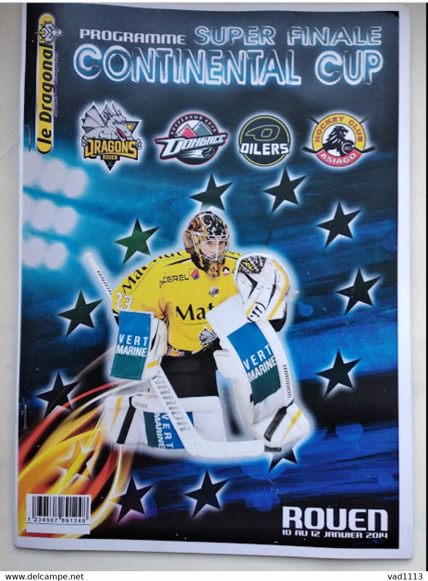 Hockey Program FINAL - 2014 Continental Cup /France/ :HC Donbass, Rouen France,  Asiago Italy, Stavanger Oilers Norway - Books