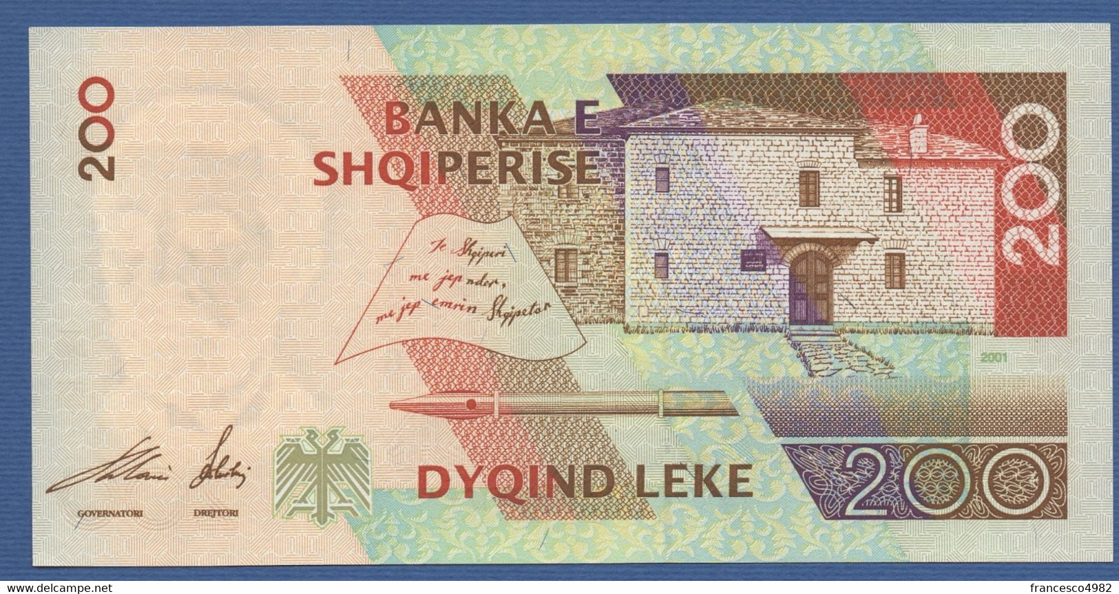 ALBANIA - P.67 –  200 LEKE 2001  UNC Prefix TD - Albania