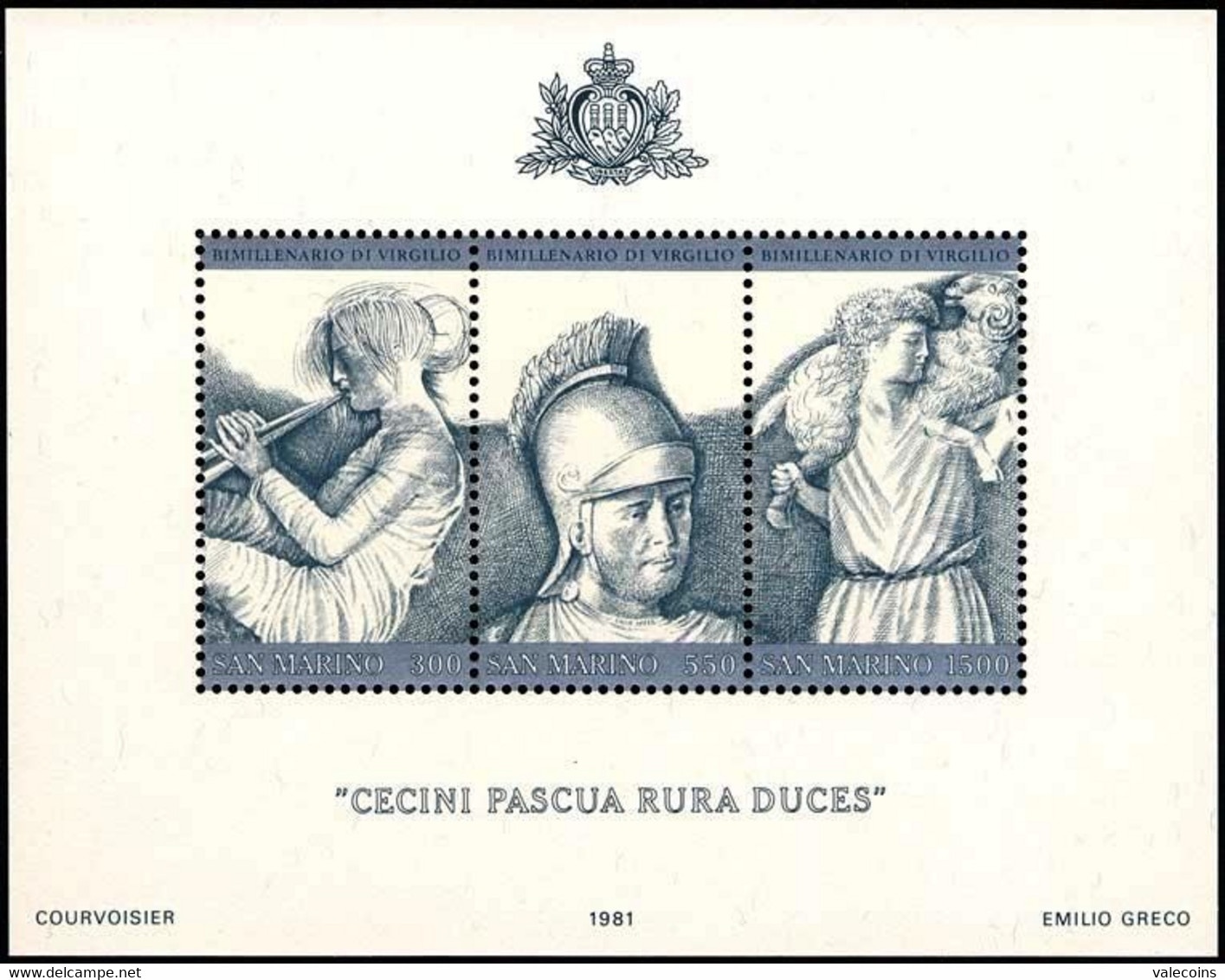 # SAN MARINO - 1981 - VIRGILIO 2000 Years After Death - Sheet 3 Stamps MNH - Otros & Sin Clasificación