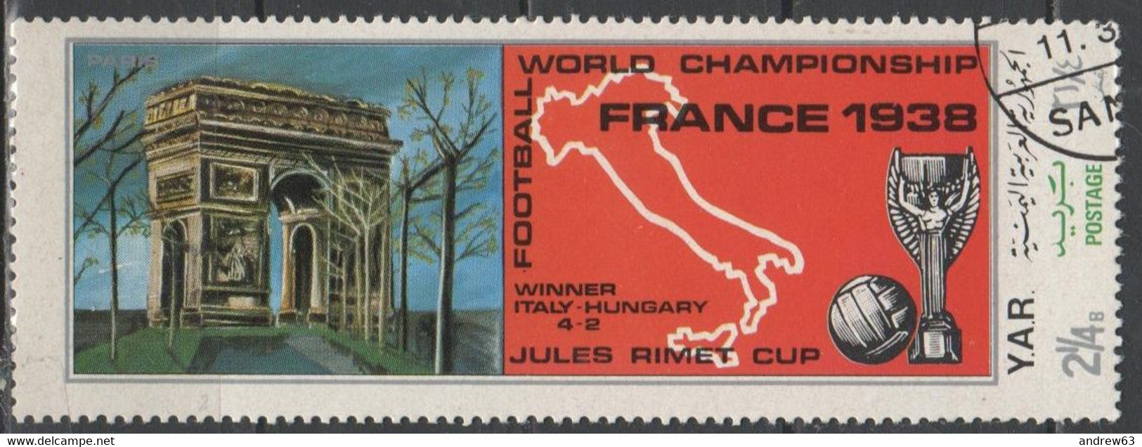 YEMEN ARAB REPUBLIC - YAR - 1970 - World Football Cup - France 1938 - Usato - Used - 1938 – Frankreich