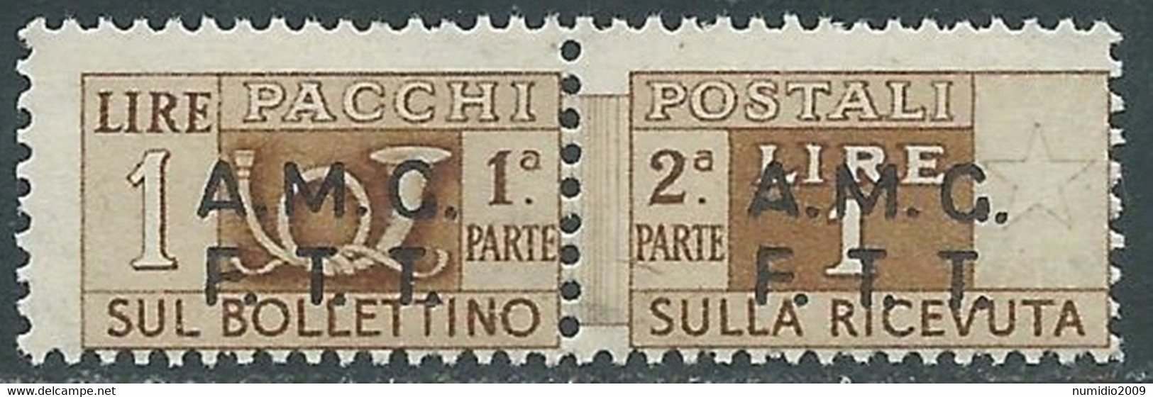 1947-48 TRIESTE A PACCHI POSTALI 1 LIRA MNH ** - RE24-8 - Colis Postaux/concession