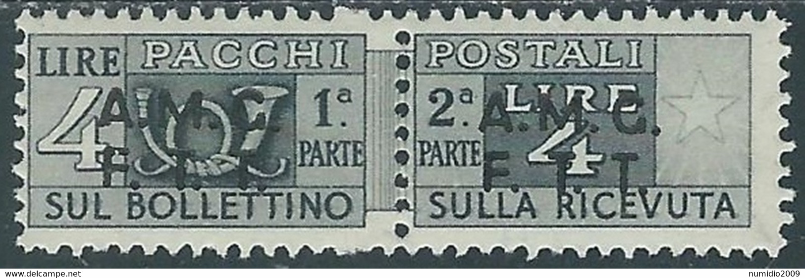 1947-48 TRIESTE A PACCHI POSTALI 4 LIRE MH * - RE24-4 - Postpaketen/concessie