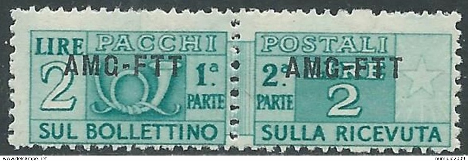 1949-53 TRIESTE A PACCHI POSTALI 2 LIRE MNH ** - RE24-8 - Postal And Consigned Parcels