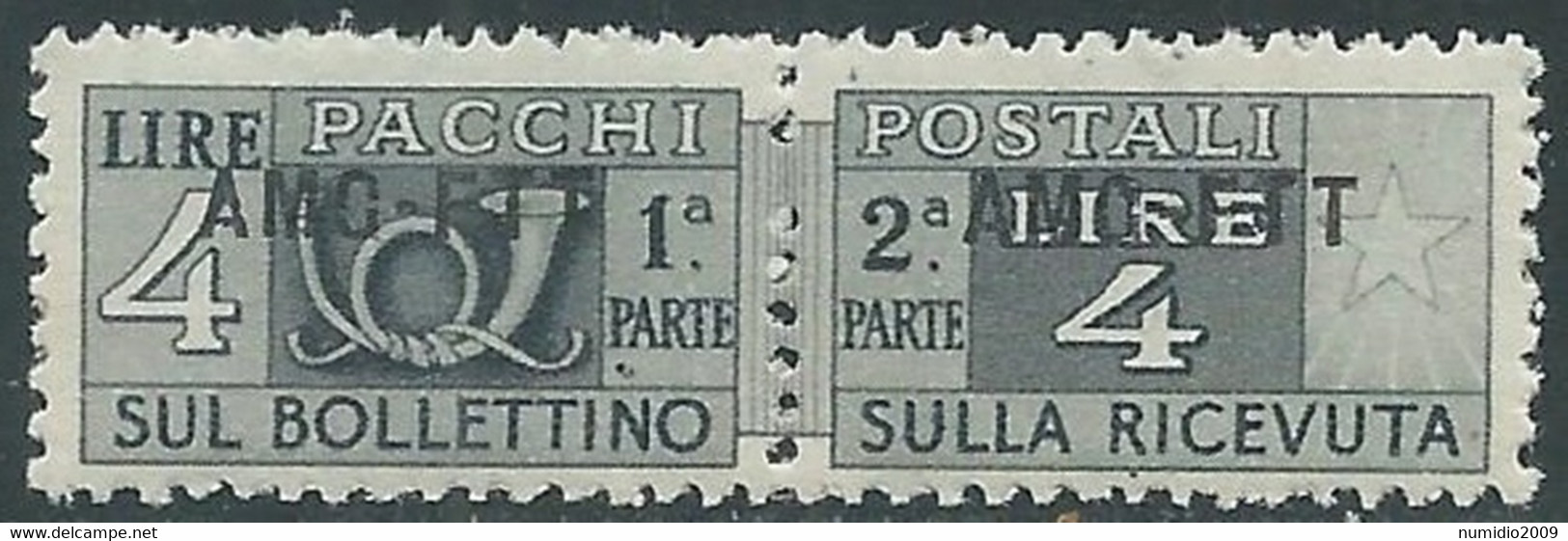 1949-53 TRIESTE A PACCHI POSTALI 4 LIRE MNH ** - RE24-7 - Postal And Consigned Parcels