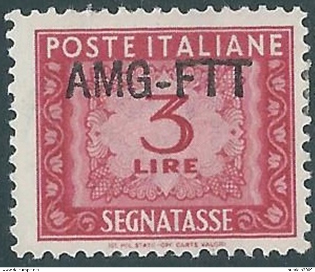 1949-54 TRIESTE A SEGNATASSE 3 LIRE MH * - RE11-5 - Portomarken