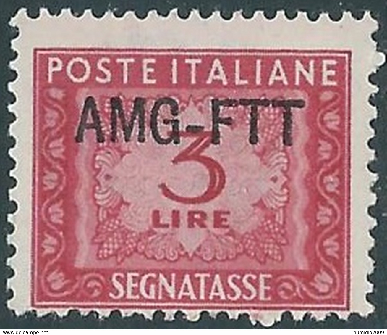 1949-54 TRIESTE A SEGNATASSE 3 LIRE MH * - RE11-7 - Portomarken