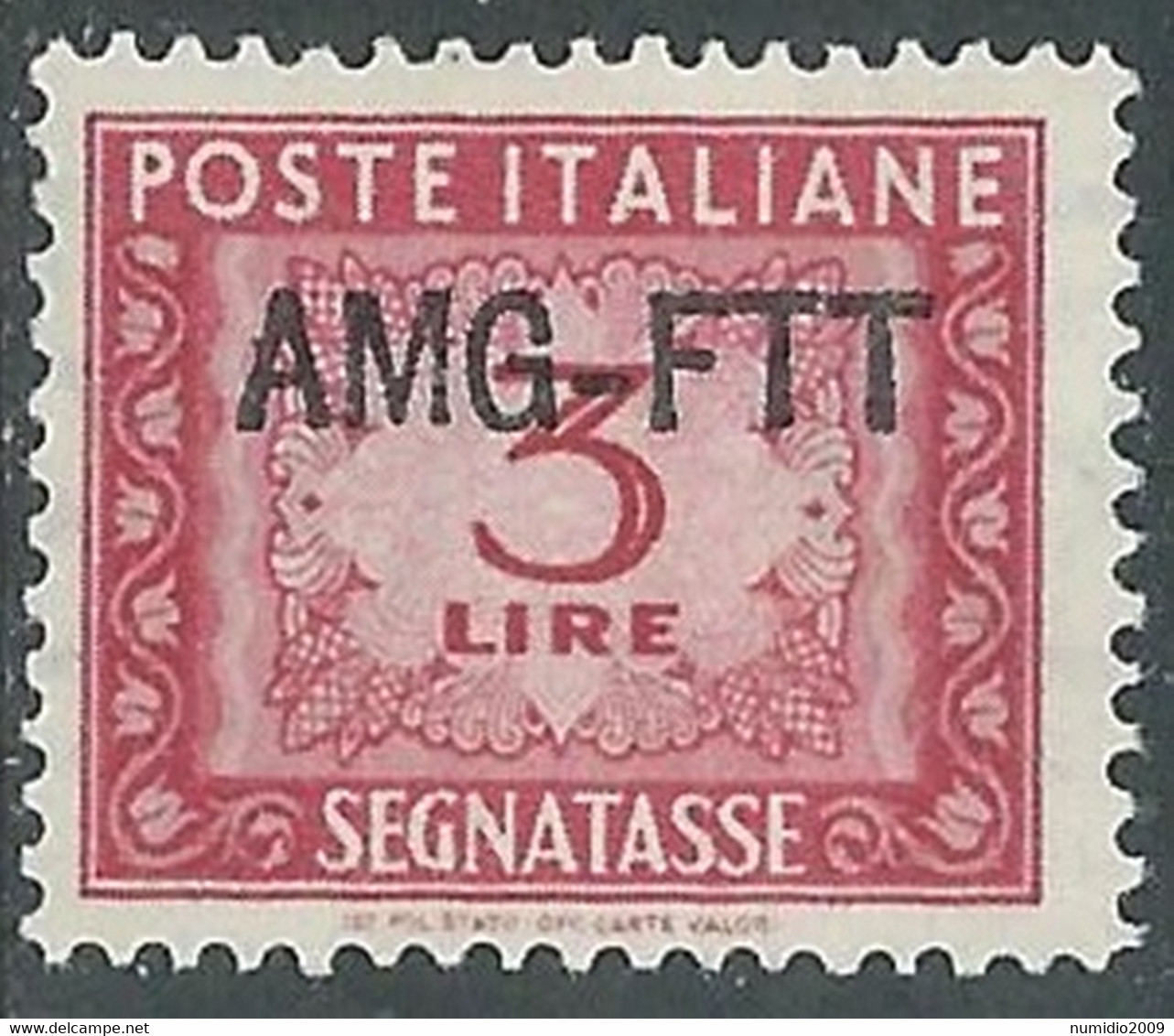 1949-54 TRIESTE A SEGNATASSE 3 LIRE MNH ** - RE10-2 - Portomarken