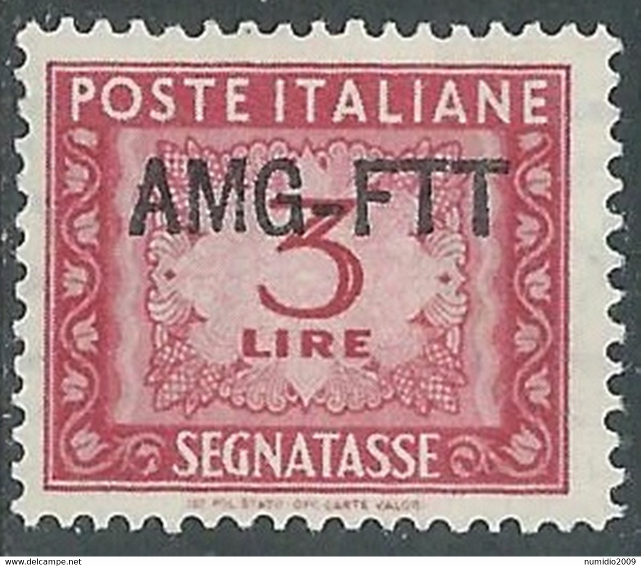 1949-54 TRIESTE A SEGNATASSE 3 LIRE MNH ** - RE10-2 - Strafport