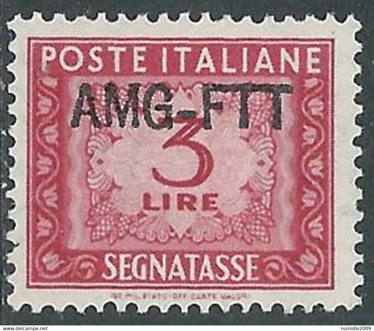 1949-54 TRIESTE A SEGNATASSE 3 LIRE MNH ** - RE10-9 - Segnatasse