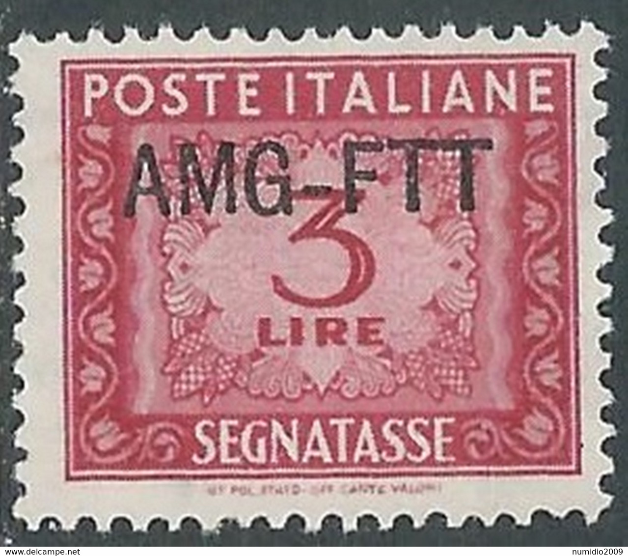 1949-54 TRIESTE A SEGNATASSE 3 LIRE MNH ** - RE20-2 - Strafport