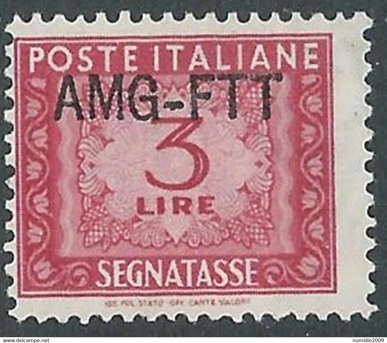 1949-54 TRIESTE A SEGNATASSE 3 LIRE MNH ** - RE20-3 - Taxe