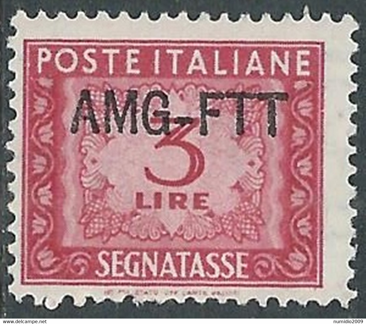 1949-54 TRIESTE A SEGNATASSE 3 LIRE MNH ** - RE20-4 - Portomarken