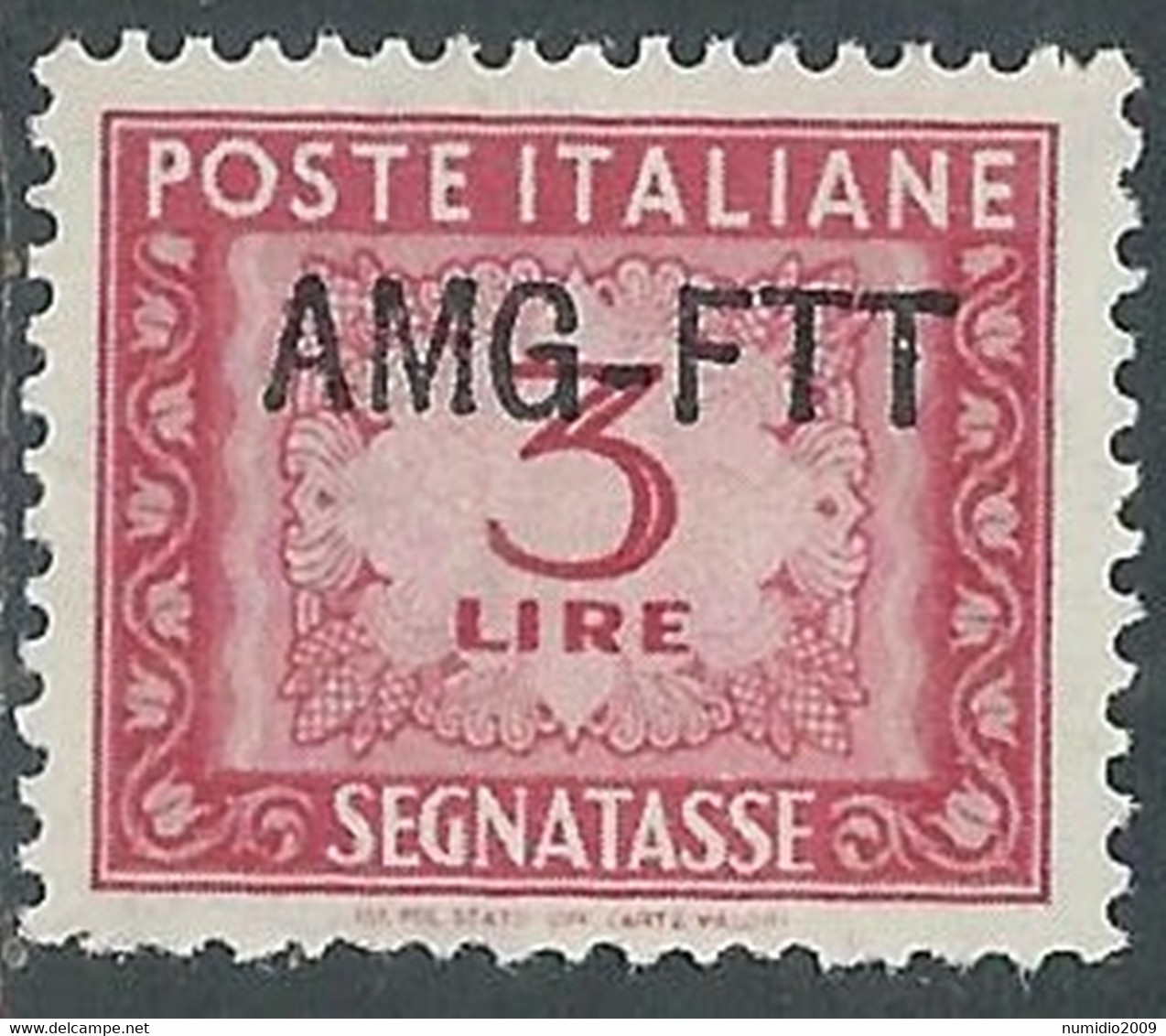 1949-54 TRIESTE A SEGNATASSE 3 LIRE MNH ** - RE28-2 - Strafport