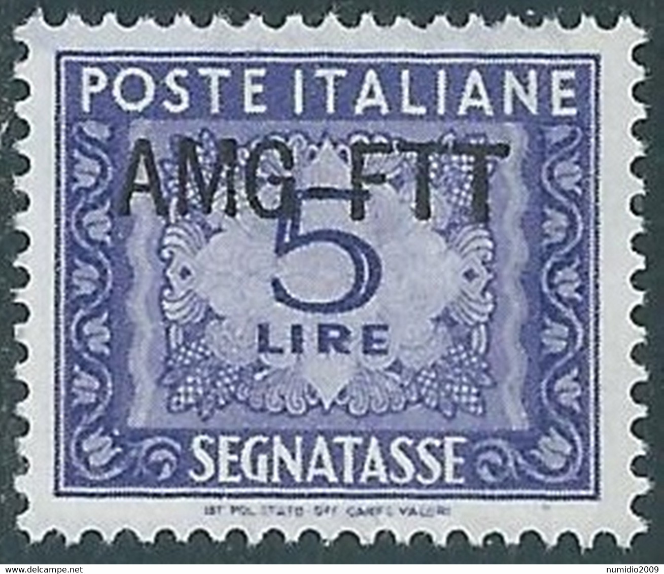 1949-54 TRIESTE A SEGNATASSE 5 LIRE MNH ** - RE11-4 - Strafport