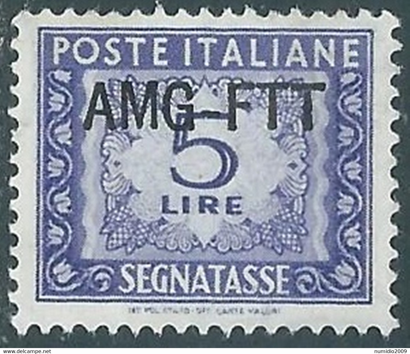 1949-54 TRIESTE A SEGNATASSE 5 LIRE MNH ** - RE11-6 - Segnatasse