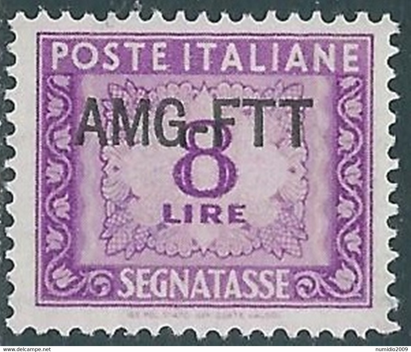 1949-54 TRIESTE A SEGNATASSE 8 LIRE MNH ** - RE11 - Segnatasse