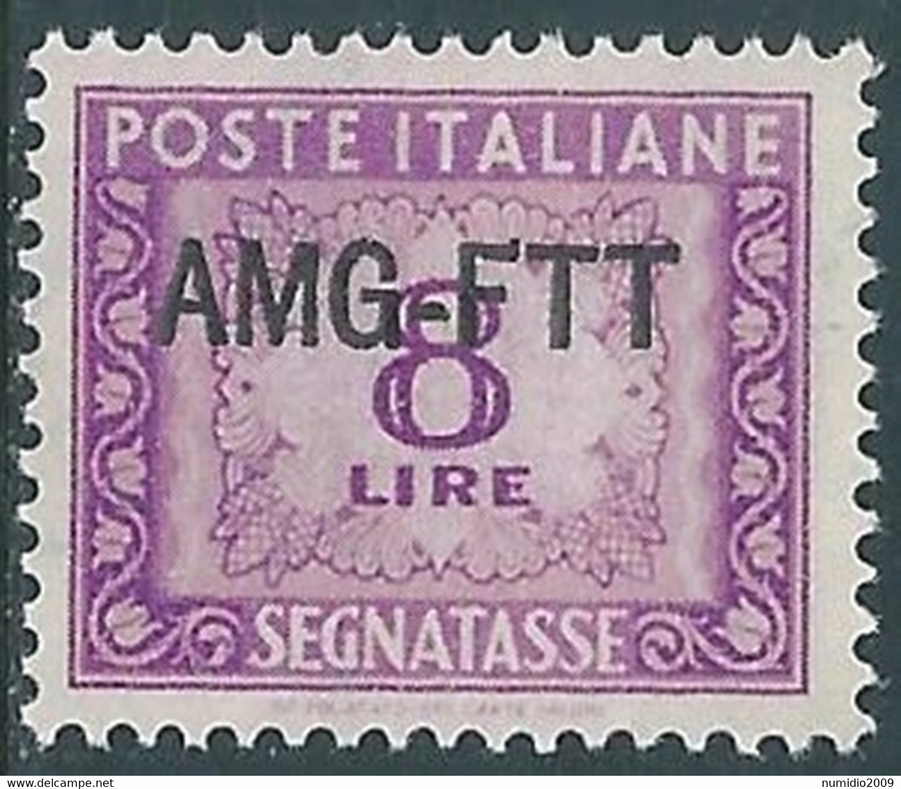 1949-54 TRIESTE A SEGNATASSE 8 LIRE MNH ** - RE11-3 - Portomarken