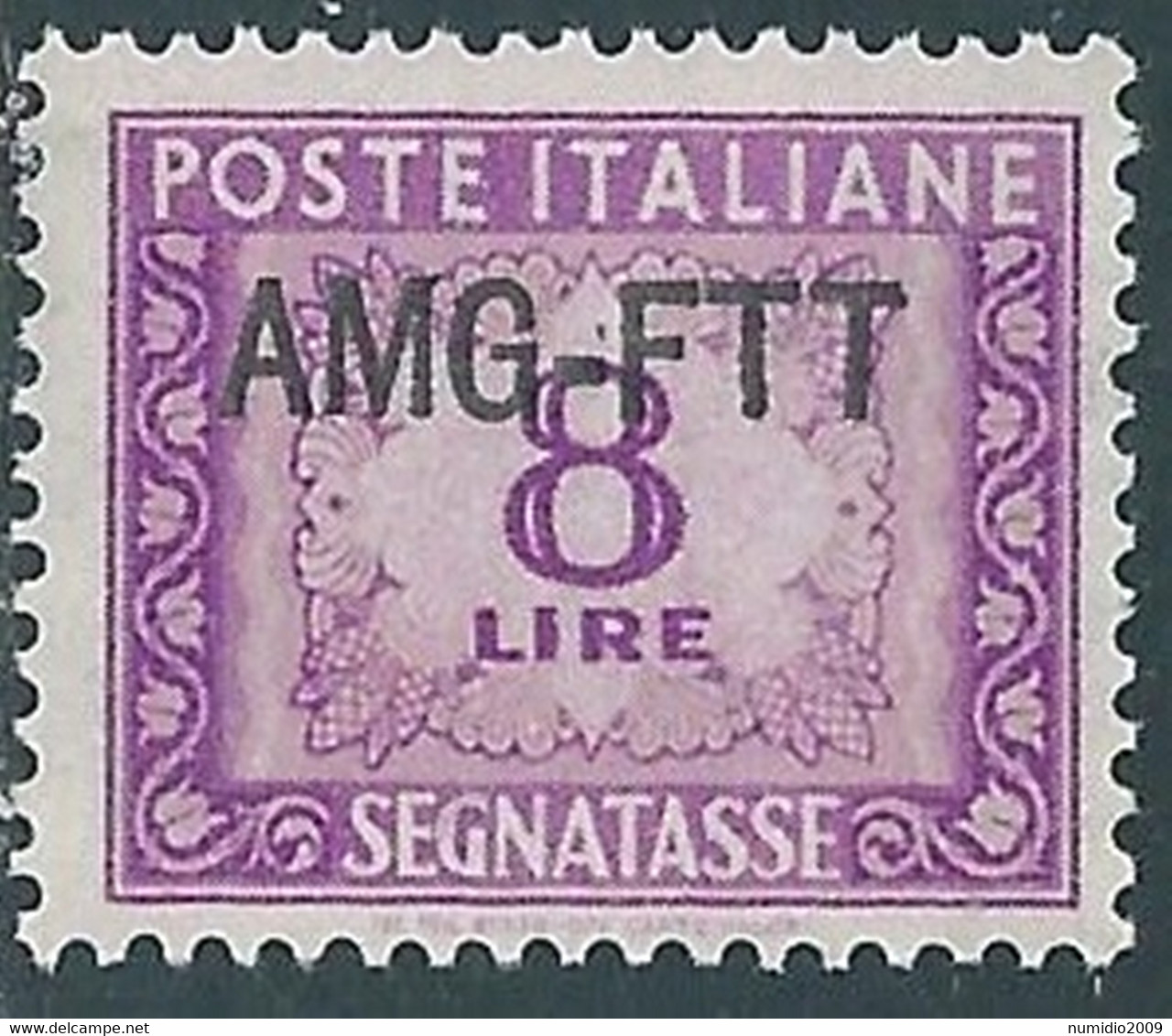 1949-54 TRIESTE A SEGNATASSE 8 LIRE MNH ** - RE11-7 - Portomarken