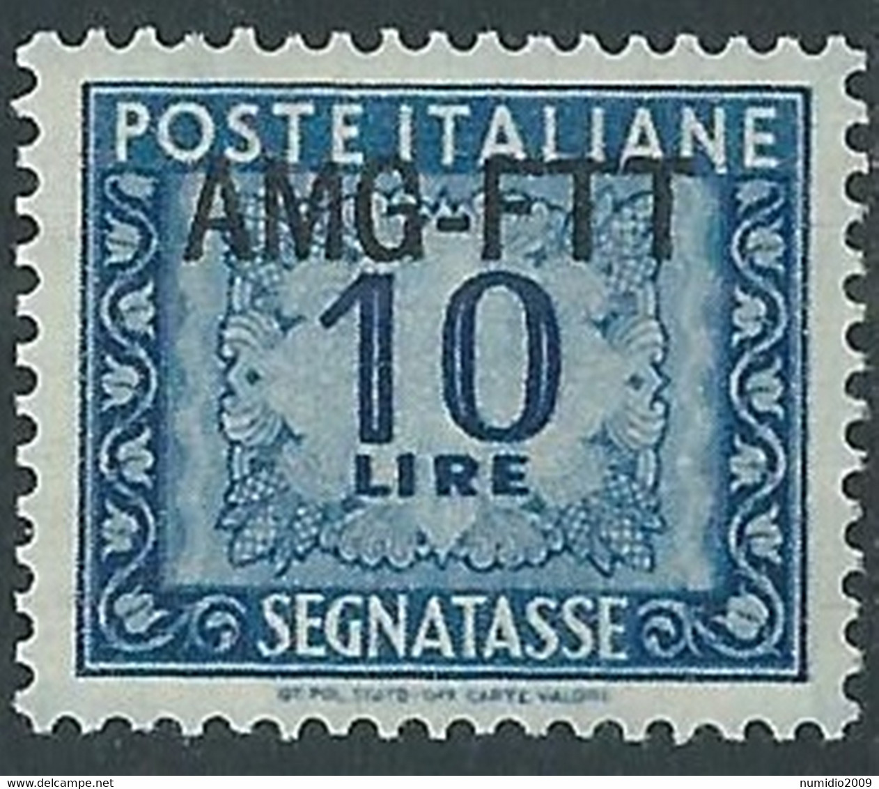 1949-54 TRIESTE A SEGNATASSE 10 LIRE MH * - RE11-6 - Strafport