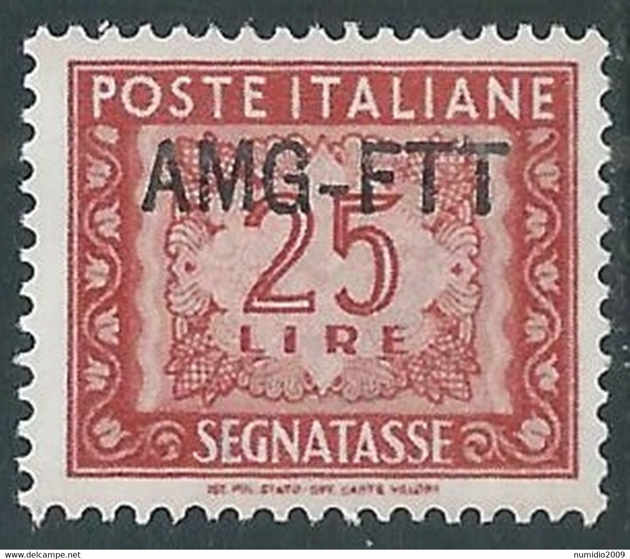 1949-54 TRIESTE A SEGNATASSE 25 LIRE MH * - RE10-7 - Segnatasse