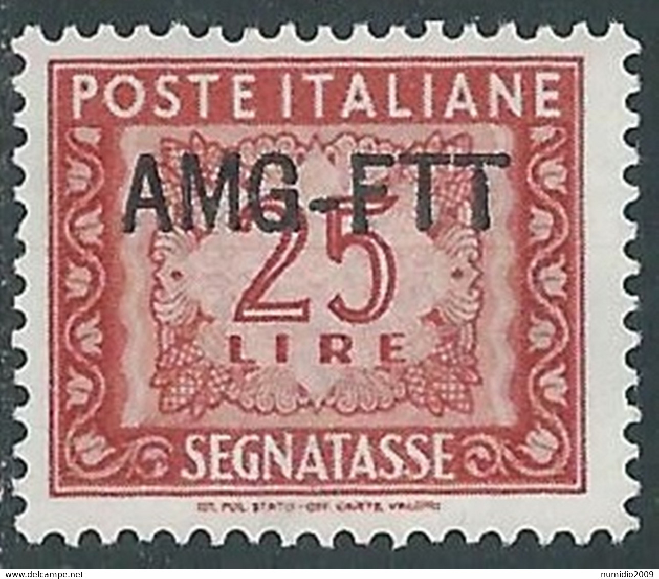 1949-54 TRIESTE A SEGNATASSE 25 LIRE MNH ** - RE10 - Postage Due